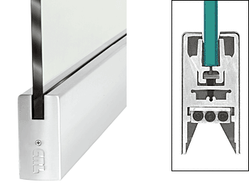 C.R. Laurence CRL Polished Stainless 35-3/4&quot; Single Door Rail Square Style without Lock - for 3/8&quot; Glass | DR4SPS38S