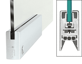 C.R. Laurence CRL Satin Anodized 9-1/2&quot; Door Rail Squared Style with Lock | DR4SSA12PL