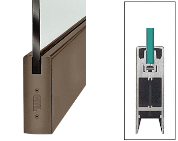 C.R. Laurence CRL Oil Rubbed Bronze 6&quot; Custom Length Square Style Door Rail without Lock for 3/8&quot; Glass | DR6S0RB38C