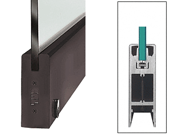 C.R. Laurence CRL Duranodic Bronze 35-3/4&quot; Single Door Rail 6&quot; Square Style with Lock | DR6SDU12SL