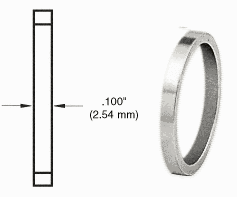 C.R. Laurence CRL Polished Brass .100&quot; Straight Cylinder Ring | DRA100PB