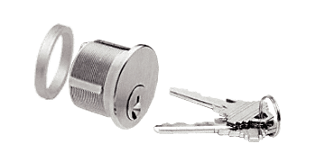 C.R. Laurence CRL Brushed Stainless Keyed Cylinder for Center Lock with Deadlatch | DRA50BS