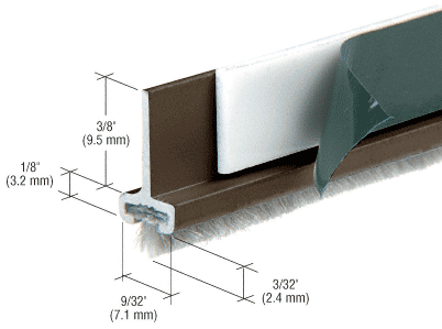 C.R. Laurence CRL Bronze Anodized Pile Weatherstrip for Door Rails - 12 ft Long | DRWDU144