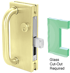 C.R. Laurence CRL 4&quot;x10&quot; Non-Handed Polished Brass Custom Center Lock with Deadthrow Latch | DT410PBC