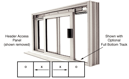 C.R. Laurence CRL DW Series Manual Deluxe Sliding Service Window OX or XO Satin Anodized Without Screen - Custom Frame Size 57-1/2 in WD x 36-5/8 in HT  | DW1800A1