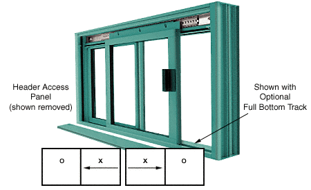 C.R. Laurence CRL DW Series Manual Deluxe Sliding Service Window OX or XO Painted without Screen | DW1800P