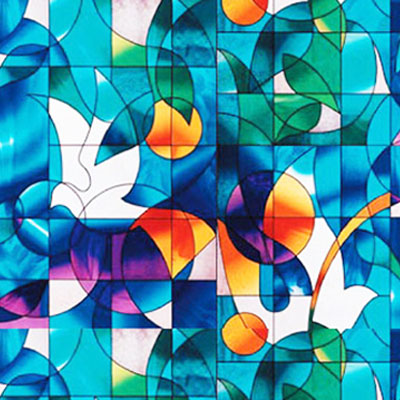 Dove Stained Glass Decorative Window Film | Bird Stained Glass Window Film | SGWFD