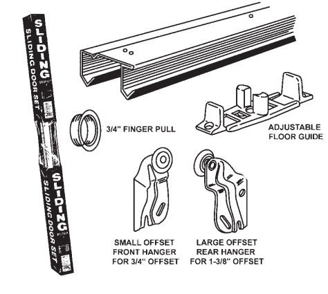 E-Z Roll Sliding Door Track Set - 58-1/2&quot; | Closet Sliding Door Track | 7060HU