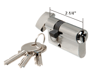 C.R. Laurence CRL Brushed Stainless Keyed Cylinder Lock with Thumbturn | EC4BS