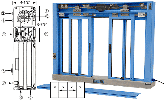 C.R. Laurence CRL Kynar Painted (Specify) Custom Size All Electric Fully Automatic Deluxe Sliding Service Window OXXO With Stainless Steel Sill | EDW3403K