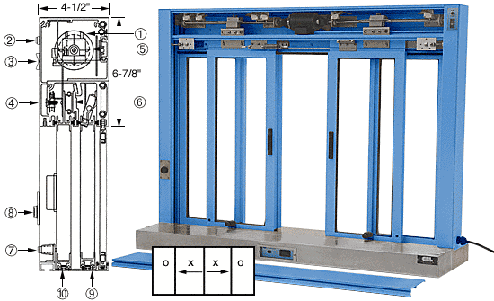 C.R. Laurence CRL Custom Size Painted Finish All Electric Fully Automatic Deluxe Sliding Service Window - Stainless Steel Shelf | EDW3404P