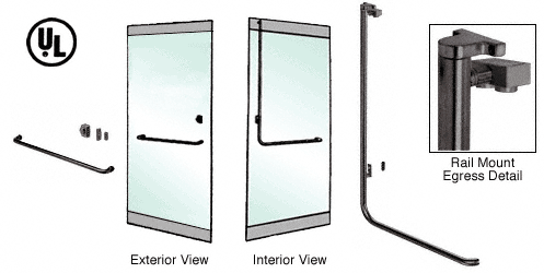C.R. Laurence CRL Oil Rubbed Bronze Left Hand Reverse Swing Rail Mount Keyed Access &quot;A&quot; Exterior Top Securing Electronic Egress Control Handle | EG100A4RK0RB