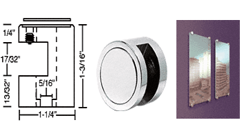 CRL Edge Grips for 1/2&quot; Material Satin Chrome Finish - Set of 4 | EG12SC-4 | EG12SC4