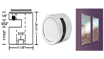 CRL Satin Chrome Edge Grip for 1/4&quot; Material | EG14SC | EG14SC