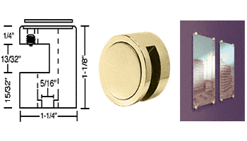 CRL Edge Grips for 3/8&quot; Material Brass Finish - Set of 4 | EG38BR-4 | EG38BR4