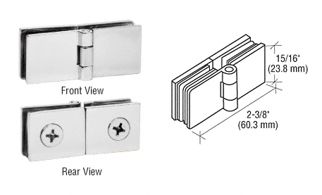 C.R. Laurence CRL Chrome Finish Glass-to-Glass Inline Hinges - Package | EH250
