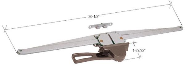 C.R. Laurence CRL Window Operator, Single Pull Lever, Bronze, 20-1/2&quot; Arms, 1-27/32&quot; Escutcheon Projection, LH | EP23070