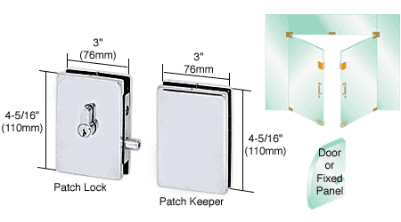 C.R. Laurence CRL Brushed Stainless Finish EUR Series Center Housed Patch Lock | EUR681BS