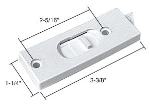 C.R. Laurence CRL White Tilt Window Latch; 2-5/16&quot; Screw Holes - Package | F2599