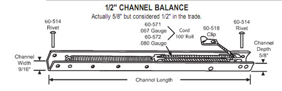 45&quot; Window Channel Balance; Stamped Number 4430 or 44C | 60283