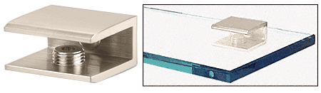 C.R. Laurence CRL Polished Nickel Finish Solid Brass Square Glass Shelf Clamp | FA10PN