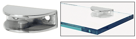 C.R. Laurence CRL Chrome Finish Solid Brass Rounded Glass Shelf Clamp | FA12CH