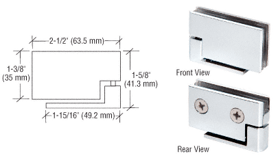 C.R. Laurence CRL Chrome Flush Mount Cabinet Pivot Hinge - Package | FA50CH