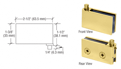 C.R. Laurence CRL Brass Flush Mount Cabinet Pivot Hinge - Package | FA55BR
