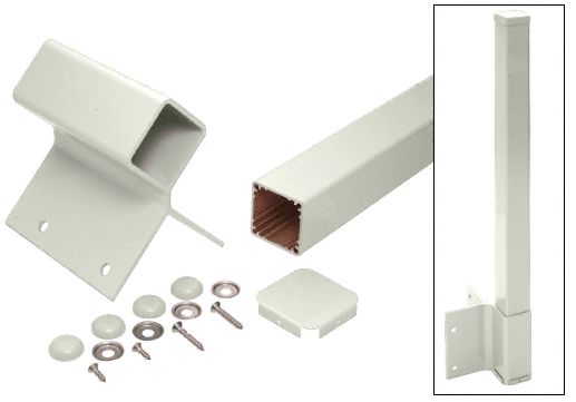 C.R. Laurence CRL 48&quot; Oyster White  200, 300, 350 and 400 Series 90 Degree Fascia Mounted Post Kit | FP948K0W