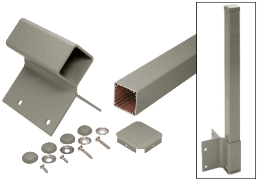 C.R. Laurence CRL 48&quot; Beige Gray  200, 300, 350 and 400 Series 90 Degree Fascia Mounted Post Kit | FP948KBGY