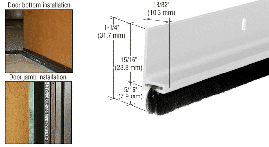 CRL Aluminum Finish Finned Door Sweep | Aluminum Finish Door WeatherSeal  | FS77A29