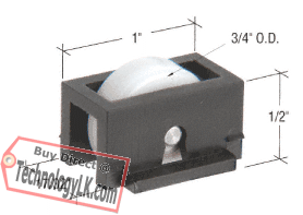 3/4&quot; Flat Edge Nylon Window Roller Assembly - 1&quot; Housing - Package | G3174 | G3174