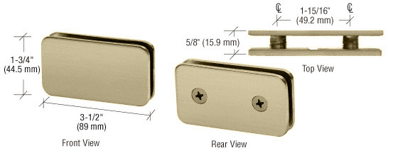 CRL Brushed Bronze Traditional 180 Degree Double Stud Glass Clamp  | GCB184BBRZ