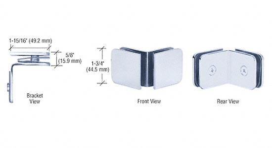 CRL Polished Chrome Traditional Oversized 90 Degree Glass Clamp | GCB91CH