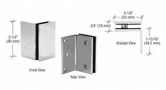 CRL Satin Nickel Geneva Series Wall Mount Bracket | GE90SSN