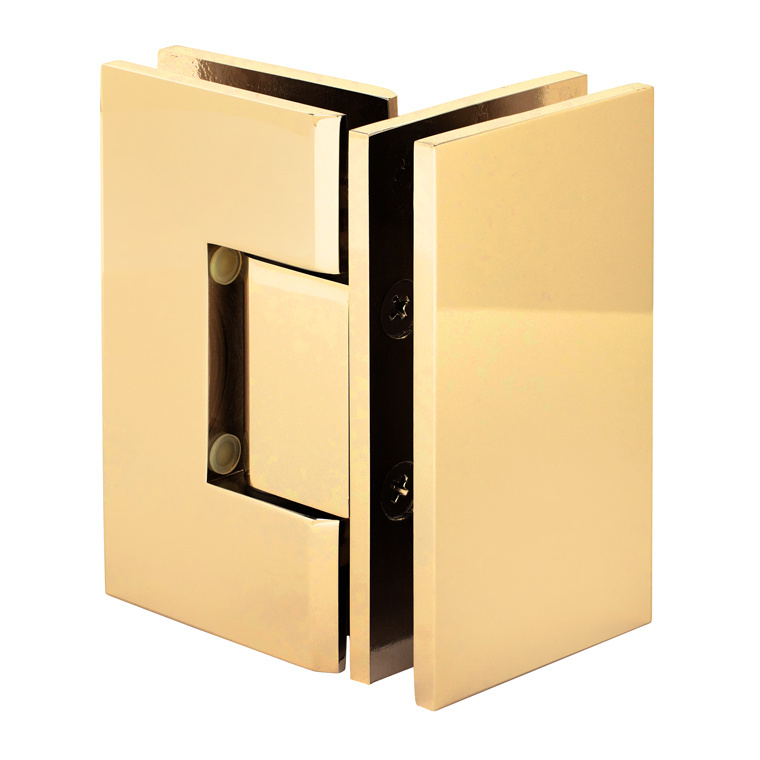 CRL Geneva 092 Series Polished Brass 90&amp;#176; Glass-To-Glass Hinges | GEN092BR