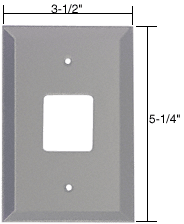 C.R. Laurence CRL 1-1/4&quot; Square Telephone Hole Glass Mirror Plate - Gray | GMP112G