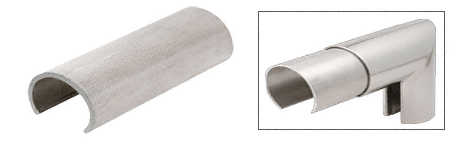 C.R. Laurence CRL Mill Aluminum 4&quot; X 2-1/2&quot; Oval Connector Sleeve for Cap Railing, Cap Rail Corner, and Hand Railing | GR0V4CSM