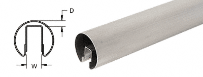 C.R. Laurence CRL 2&quot; Brushed Stainless Cap Rail for 3/4&quot; Glass - 168 in Long | GR207BS14