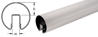 C.R. Laurence CRL 3&quot; Polished Stainless Premium Cap Rail for 3/4&quot; Glass - 120 in Long | GR307PB