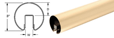 C.R. Laurence CRL Satin Brass 3&quot; Premium Cap Rail for 1/2&quot; Glass - 168&quot; | GR30SB14