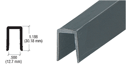 C.R. Laurence CRL Black 1/2&quot; U-Channel Cap Rail Vinyl - 10 FT Long | GR5PV