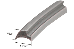 C.R. Laurence CRL Gray 11/32&quot; Wide Glazing Spline - 100 ft Roll | GS766C