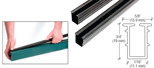 C.R. Laurence CRL 36&quot; Glass Barrier Post Rigid Glazing Vinyl | GV36BL