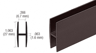 C.R. Laurence CRL Duranodic Bronze 1/4 in &quot;H&quot; Channel - 12 ft long | H14DU