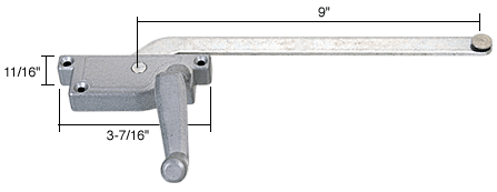 Strybuc Industries Left Hand Aluminum Casement Operator with 9&quot; Arm for Wood Windows | 36456