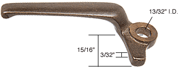 C.R. Laurence CRL Left Hand Project-In Casement Window Locking Handle; 15/16&quot; Hook Projection for Fenestra | H3649