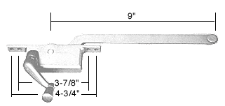 C.R. Laurence CRL 9&quot; Left Hand White Square Style Casement Window Operator | H3710
