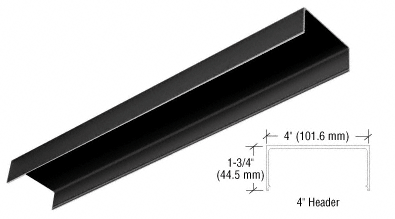 C.R. Laurence CRL Black 4&quot; Header Channel Custom Length | HC4BLC