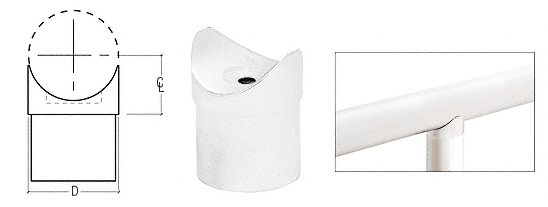 C.R. Laurence CRL Polished Stainless Coped Perpendicular Collar for 1-1/2&quot; (38.1 mm) Tubing | HR15CCPS